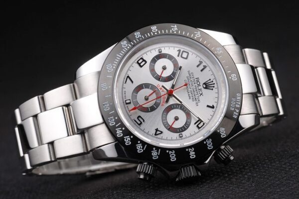 Rolex Daytona Stainless Steel Black Enameled Silver Dial