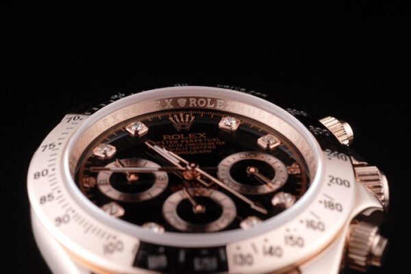 Rolex Daytona Rose Gold Plated Stainless Steel Black Dial