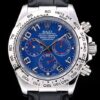 Rolex Daytona Stainless Steel Case Blue Dial Black Leather Strap
