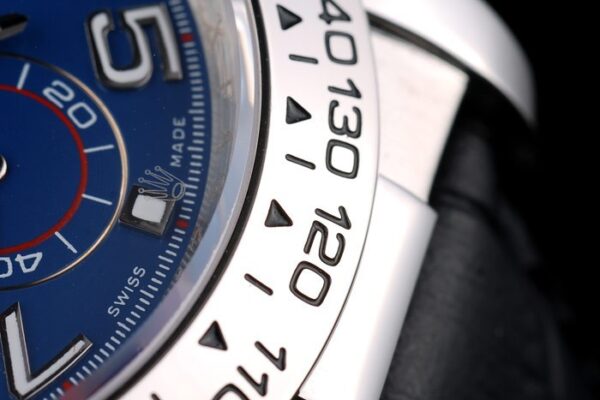 Rolex Daytona Stainless Steel Case Blue Dial Black Leather Strap