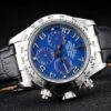 Rolex Daytona Stainless Steel Case Blue Dial Black Leather Strap