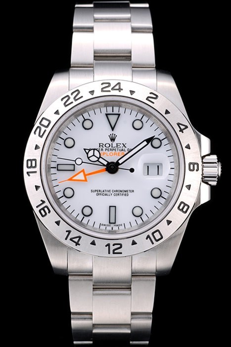 Swiss Rolex Explorer Stainless Steel White Dial Tachymeter Bezel