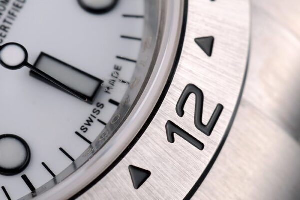 Swiss Rolex Explorer Stainless Steel White Dial Tachymeter Bezel