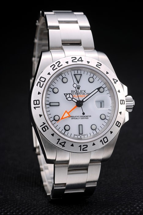 Swiss Rolex Explorer Stainless Steel White Dial Tachymeter Bezel