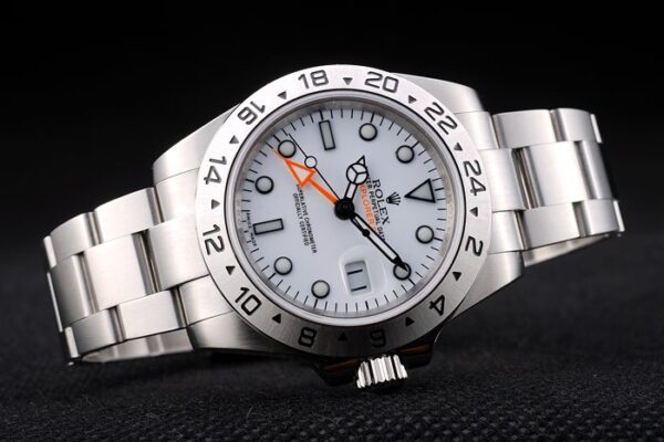 Swiss Rolex Explorer Stainless Steel White Dial Tachymeter Bezel