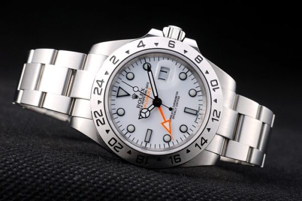 Swiss Rolex Explorer Stainless Steel White Dial Tachymeter Bezel