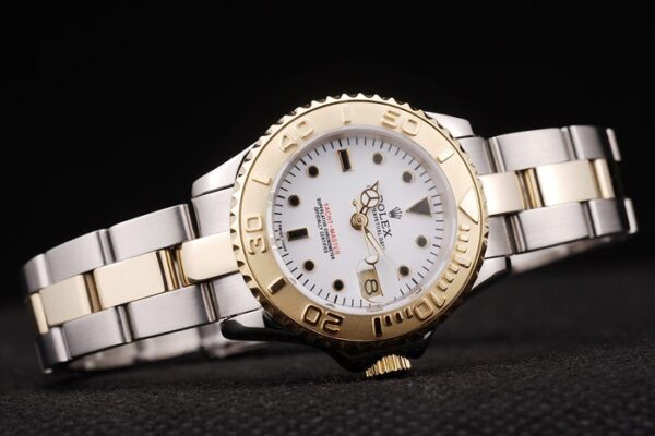 Rolex Yacht Master Gold White Dial Tachymeter