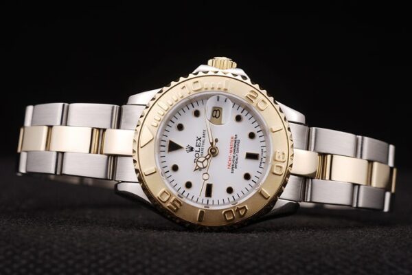 Rolex Yacht Master Gold White Dial Tachymeter