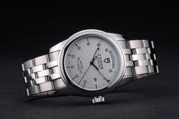 Swiss Tudor Classic Stainless Steel Bracelet Silver Patterned Silver Dial 80298