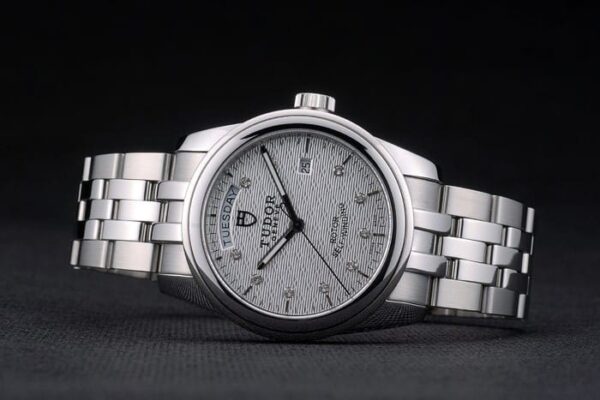 Swiss Tudor Classic Stainless Steel Bracelet Silver Patterned Silver Dial 80298