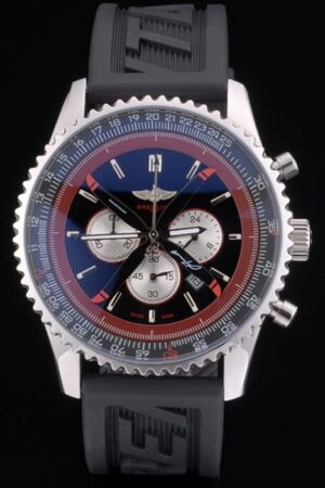 Breitling Certified Black Rubber Strap Black Dial Chronograph 80182