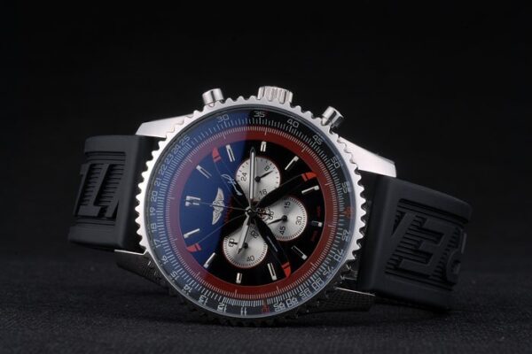 Breitling Certified Black Rubber Strap Black Dial Chronograph 80182