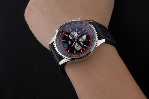 Breitling Certified Black Rubber Strap Black Dial Chronograph 80182