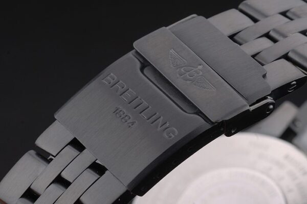 Breitling Certified Black Stainless Steel Strap Beige Dial Chronograph 80171
