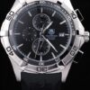 Tag Heuer Aquaracer Tachymeter Bezel Black Dial Black Rubber Strap