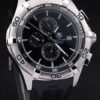 Tag Heuer Aquaracer Tachymeter Bezel Black Dial Black Rubber Strap