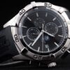 Tag Heuer Aquaracer Tachymeter Bezel Black Dial Black Rubber Strap