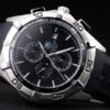 Tag Heuer Aquaracer Tachymeter Bezel Black Dial Black Rubber Strap