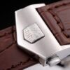 Tag Heuer SLR Brushed Stainless Steel Case Silver Dial Brown Leather Strap