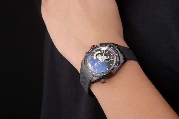 Tag Heuer Carrera Black Ceramic Bezel Rubber Strap 7911