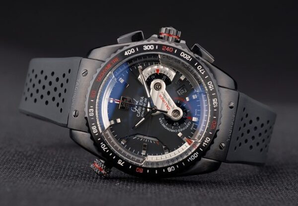 Tag Heuer Carrera Black Ceramic Bezel Rubber Strap 7911