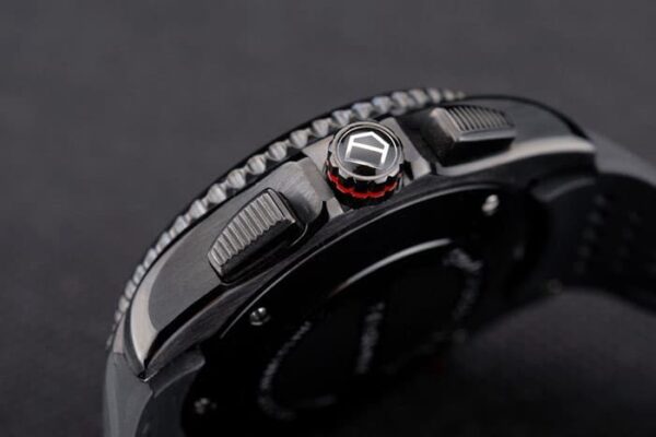 Tag Heuer Carrera Black Ceramic Bezel Rubber Strap 7911