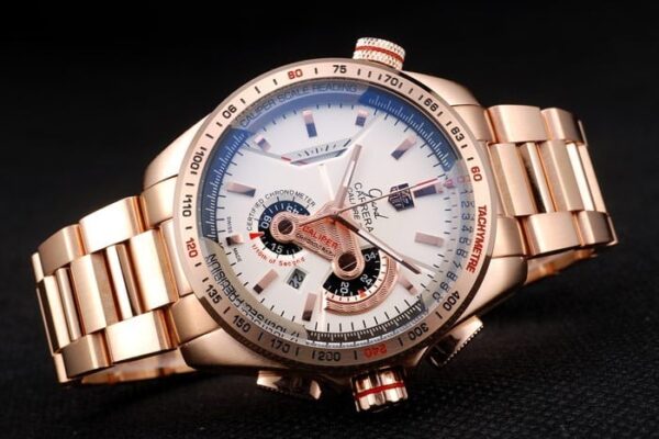 Tag Heuer Carrera Rose Gold Case White Dial