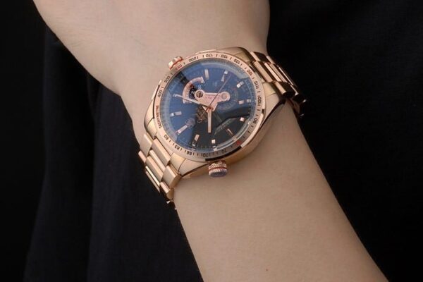 Tag Heuer Carrera Rose Gold Case Black Dial