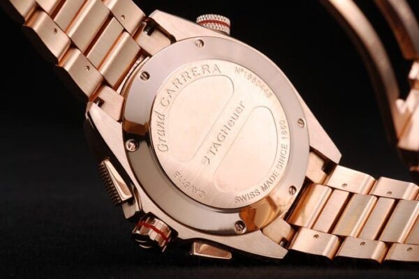 Tag Heuer Carrera Rose Gold Case Black Dial