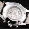 Swiss Tag Heuer Carrera Tachymeter Bezel Black Leather Strap Brown Checkered Dial