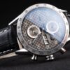 Swiss Tag Heuer Carrera Tachymeter Bezel Black Leather Strap Brown Checkered Dial