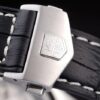 Swiss Tag Heuer Carrera Tachymeter Bezel Black Leather Strap Brown Checkered Dial