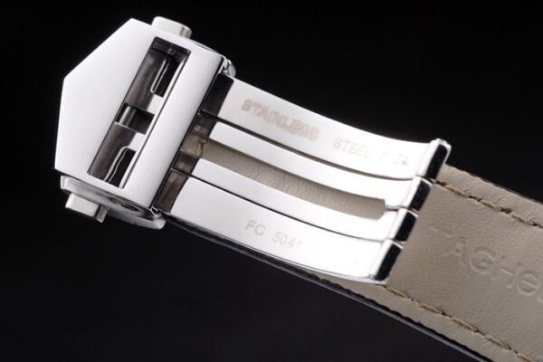 Swiss Tag Heuer Carrera Tachymeter Bezel Black Leather Strap Brown Checkered Dial