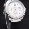Swiss Tag Heuer Carrera Tachymeter Bezel Black Perforated Rubber Strap White Dial