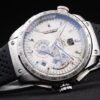 Swiss Tag Heuer Carrera Tachymeter Bezel Black Perforated Rubber Strap White Dial