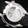 Swiss Tag Heuer Carrera Tachymeter Bezel Black Perforated Rubber Strap White Dial