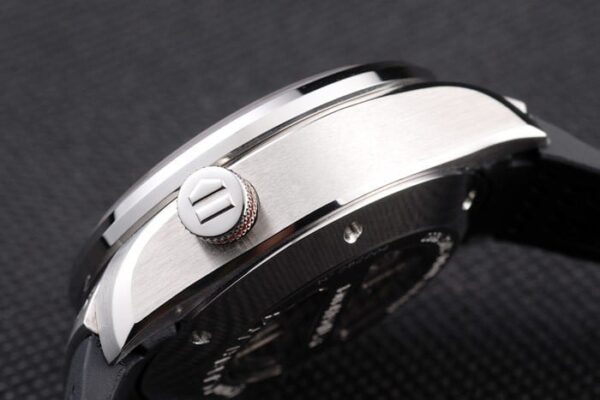 Swiss Tag Heuer Carrera Tachymeter Bezel Black Perforated Rubber Strap White Dial