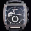 Tag Heuer Monaco Black Ceramic Case Black Dial Black Leather Strap
