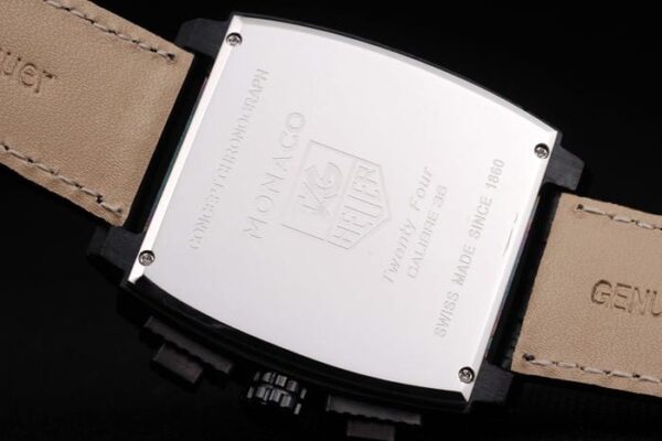 Tag Heuer Monaco Black Ceramic Case Black Dial Black Leather Strap