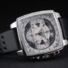 Tag Heuer Monaco Black-Green Perforated Leather Strap White Dial 80306
