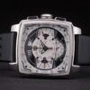 Tag Heuer Monaco Black-Green Perforated Leather Strap White Dial 80306
