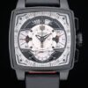 Tag Heuer Monaco Black-Red Perforated Leather Strap White Dial 80307