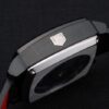 Tag Heuer Monaco Black-Red Perforated Leather Strap White Dial 80307