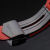 Tag Heuer Monaco Black-Red Perforated Leather Strap White Dial 80307
