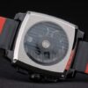 Tag Heuer Monaco Black-Red Perforated Leather Strap White Dial 80307