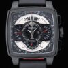 Tag Heuer Monaco Black-Red Perforated Leather Strap Black Dial 80309