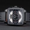 Tag Heuer Monaco Black-Red Perforated Leather Strap Black Dial 80309