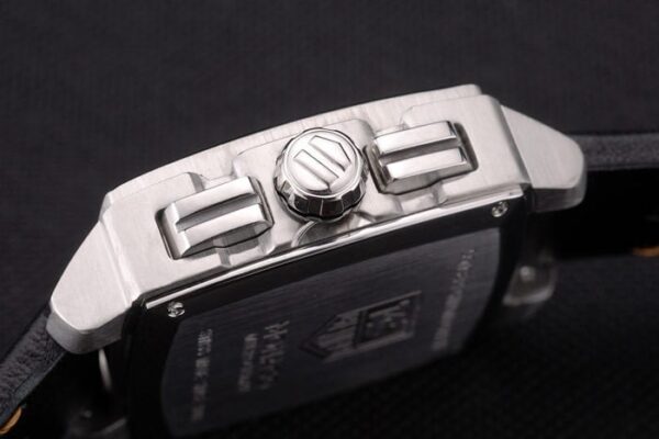 Tag Heuer Monaco Mikrograph Black Leather Strap Black Dial 7923