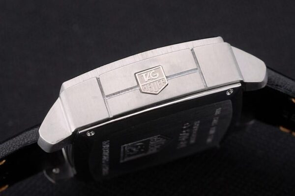 Tag Heuer Monaco Mikrograph Black Leather Strap Black Dial 7923
