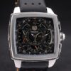Tag Heuer Monaco Mikrograph Black Leather Strap Black Dial 7923